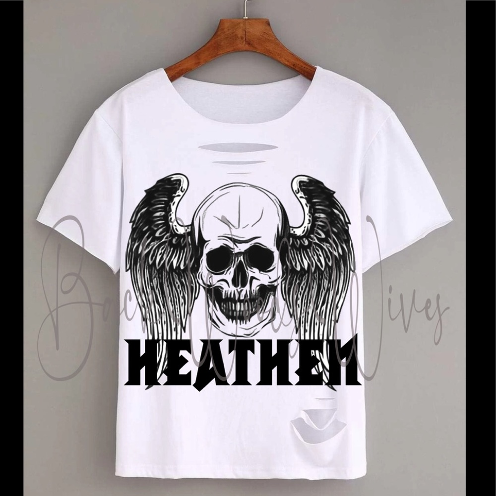 White Graphic Distressed Tee | Women’s